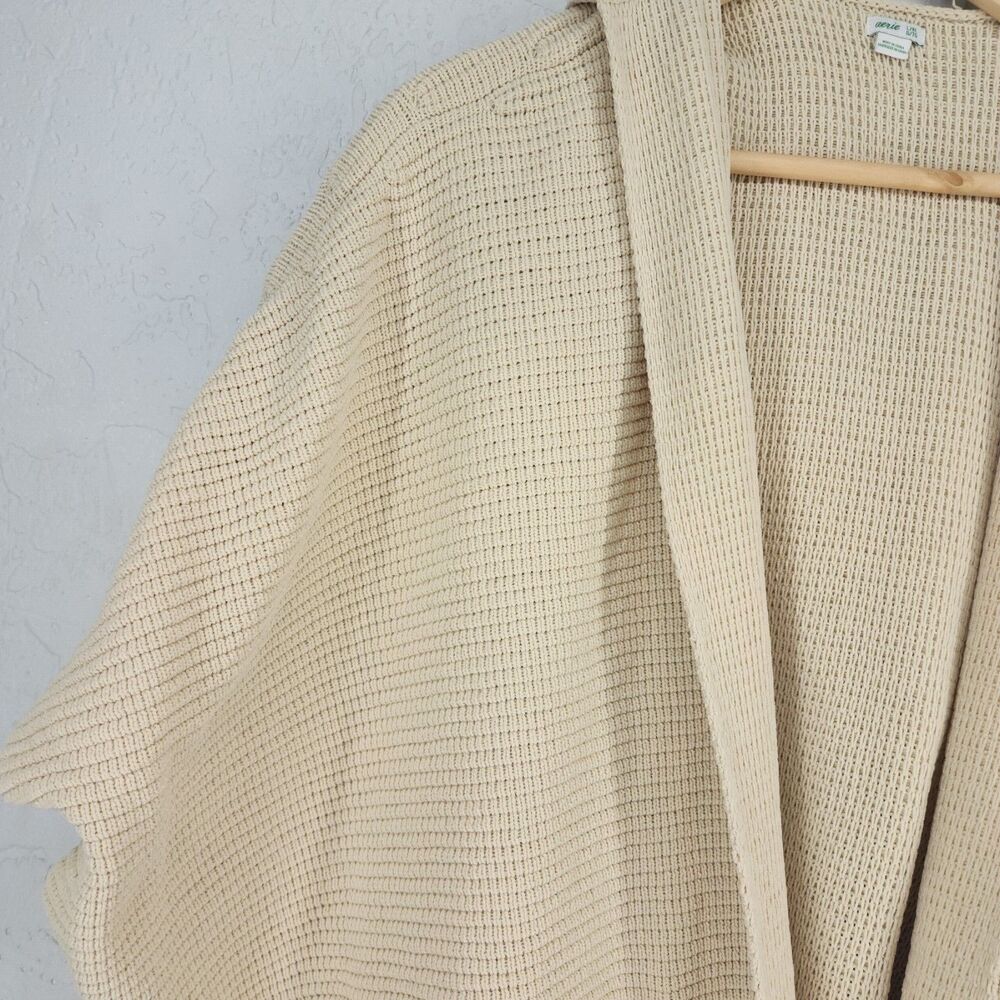 Aerie Sz L/XL | Cream Ivory Oversized Poncho Shawl Hooded Pockets Neutral Comfy - Picture 3 of 8